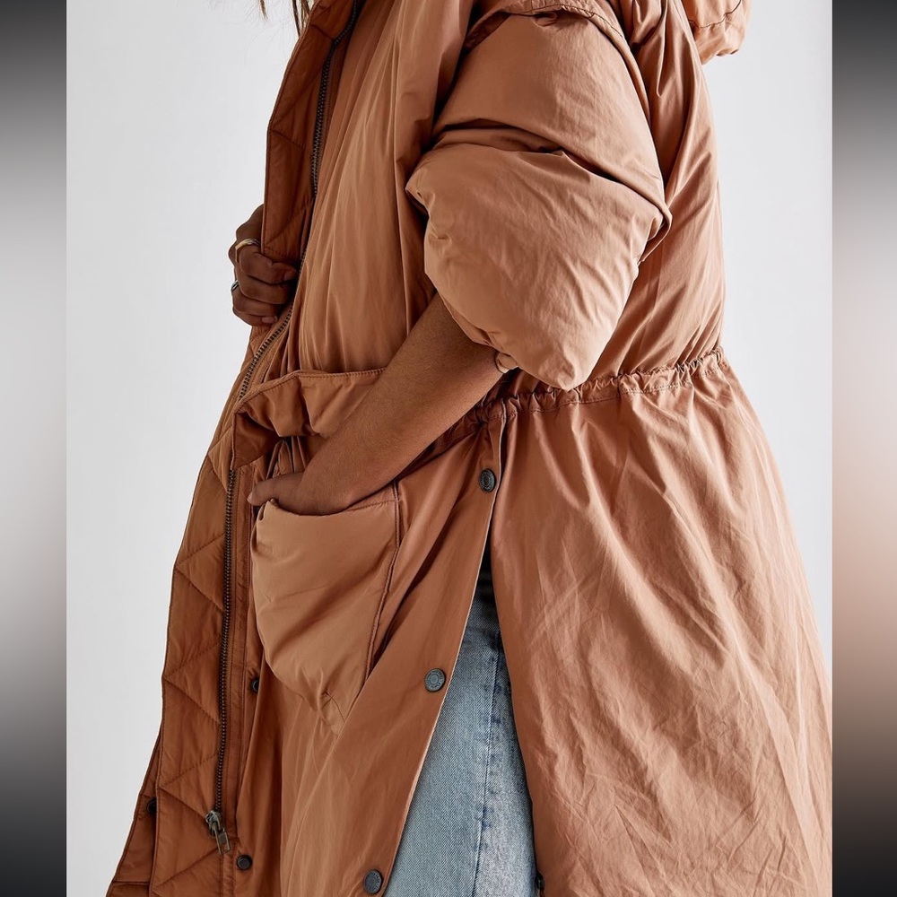 Free People east to west Bronze Duvet Puffer Coat Jacket -